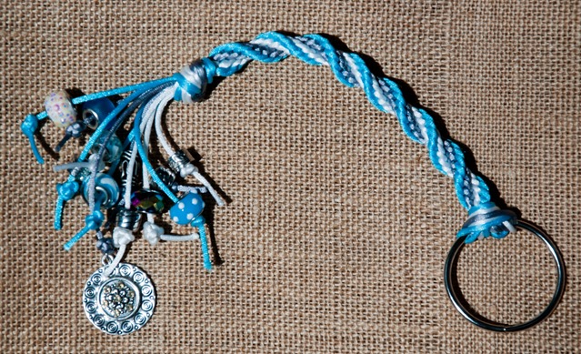 Kumihimo Raised Spiral Keychain - Cheryl Boglioli Designs