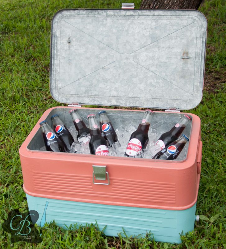 Refinished Vintage Cooler Painted with Krylon